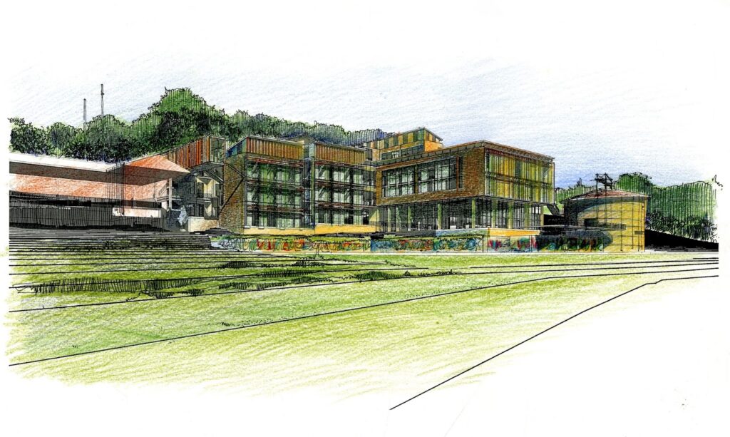 perspective rendering for the residential project nc