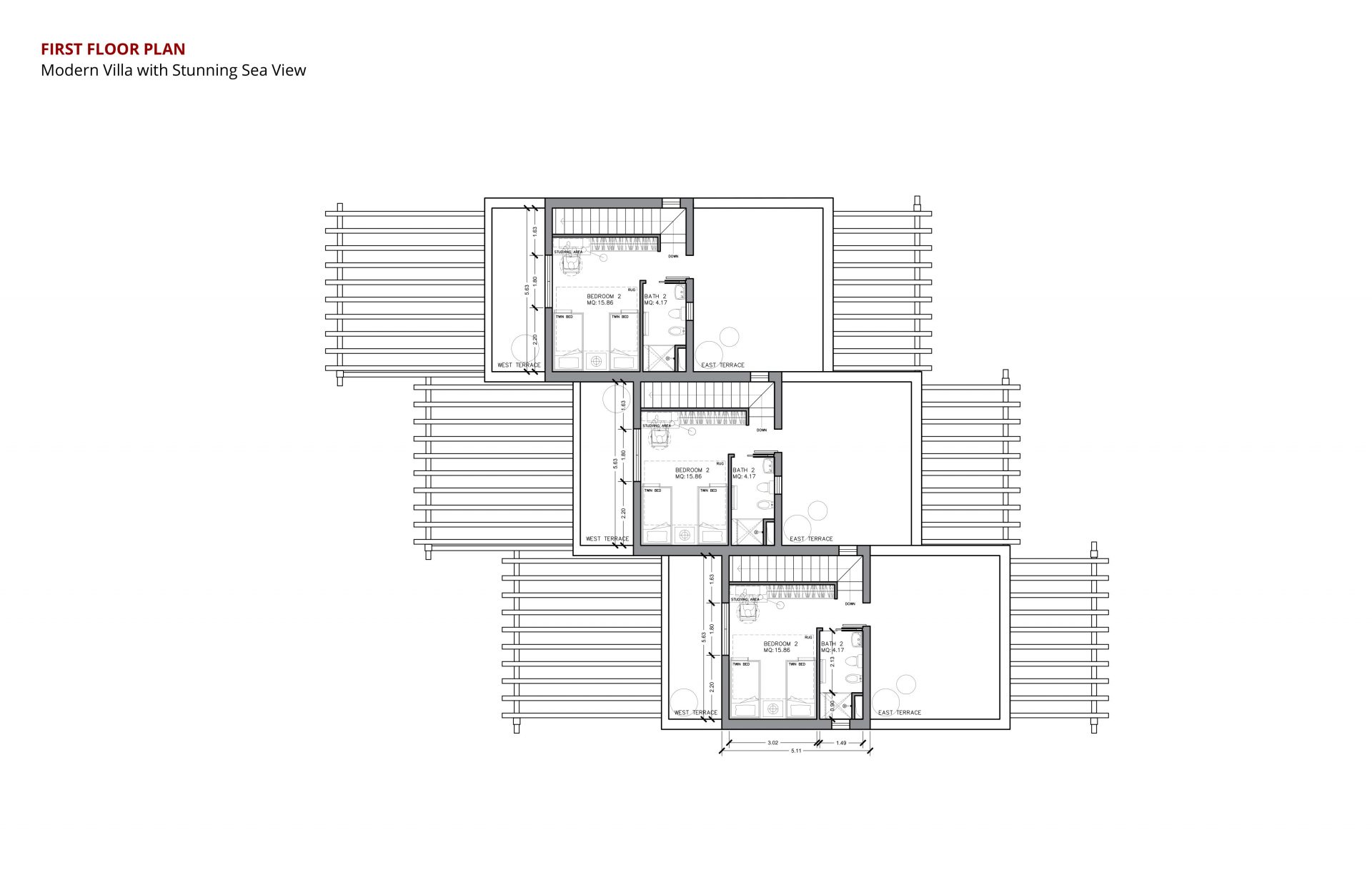 modern villa_first floor plan